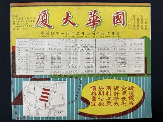 國華大廈售樓書內頁價目表